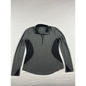 Spyder Sweater Women's Large Gray Logo Outdoors Active Quarter Zip Casual Ladies
